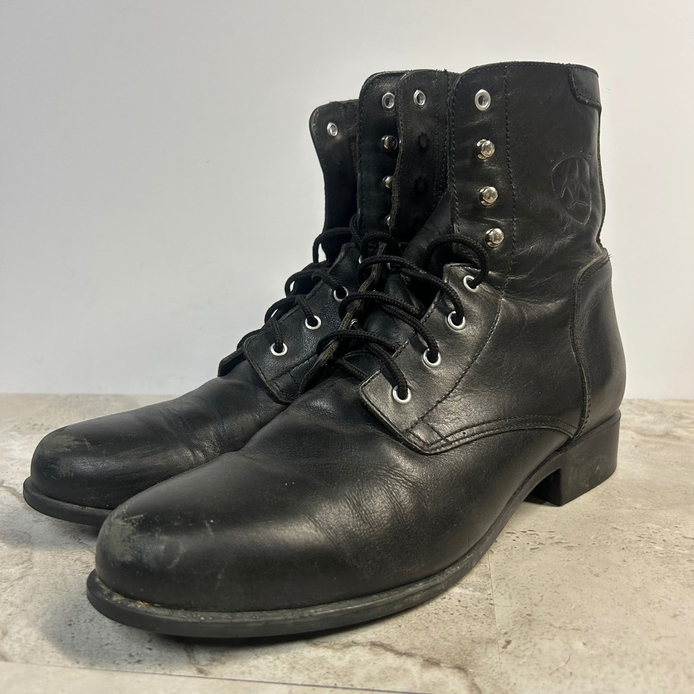 Ariat Heritage Paddock Boots Black Leather Lace Up Womens 10W Equestrian Riding